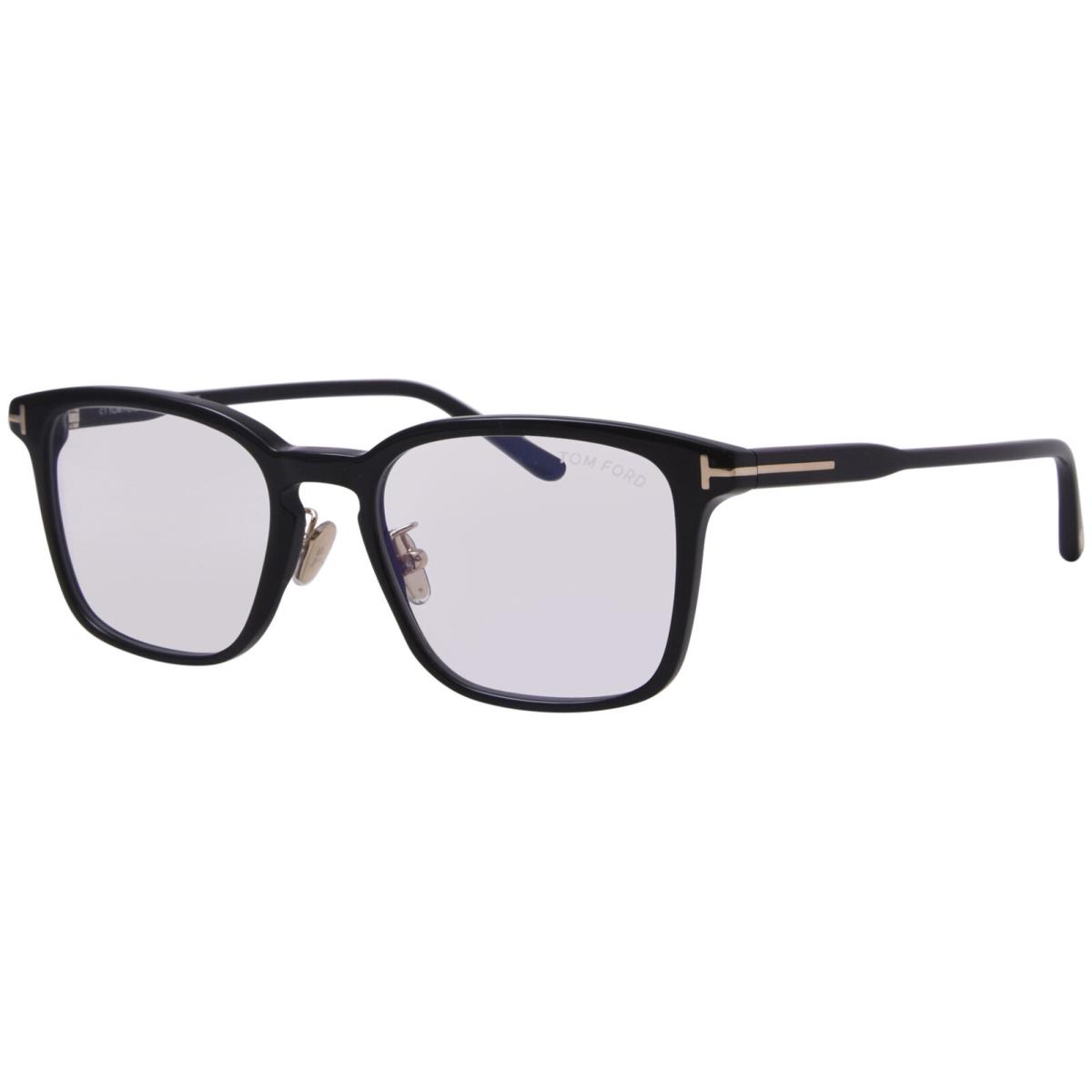 Tom Ford FT5928-D-B 001 Eyeglasses Men`s Shiny Black/blue Block Full Rim 53mm