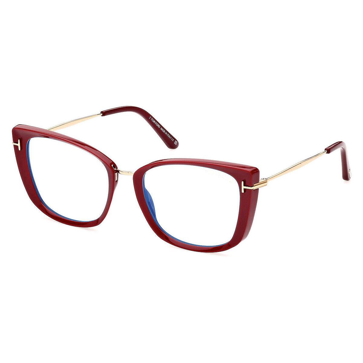 Tom Ford FT5816-B Eyeglasses Shiny Fuchsia/rose Gold/ T Logo 53mm