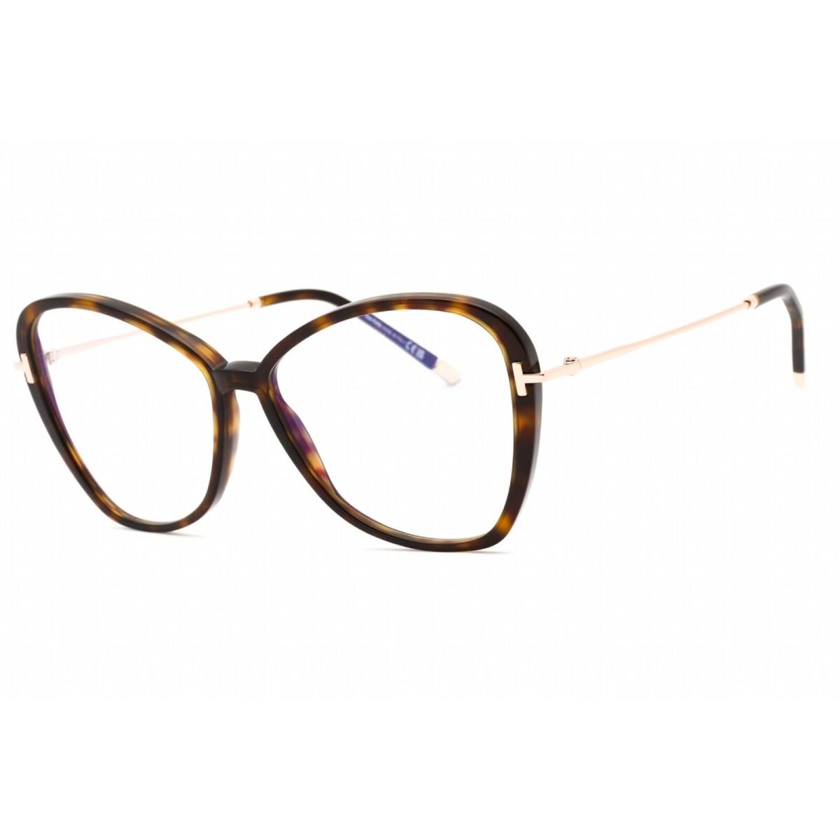 Tom Ford Women`s Eyeglasses Dark Havana Butterfly Plastic Frame FT5769-B 052