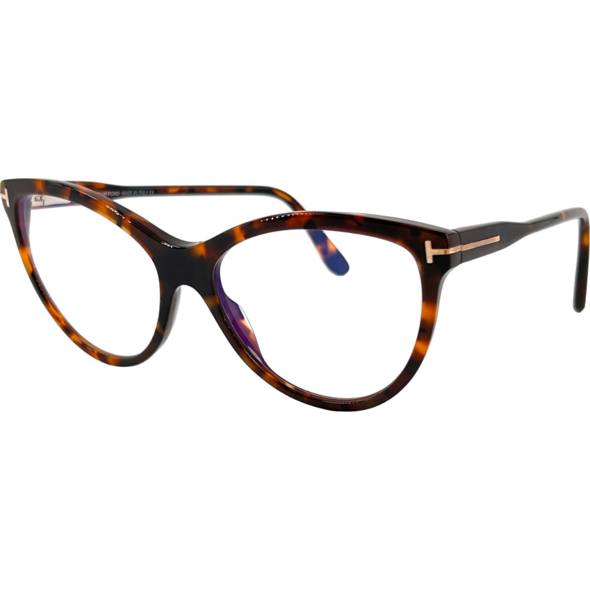 Tom Ford TF5772B Womens Plastic Eyeglass Frame 052 Vintage Dk Havana 55-16 Italy