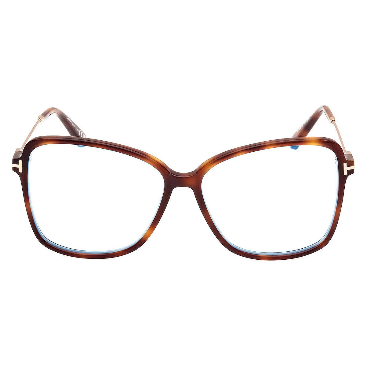 Tom Ford FT5953-B Eyeglasses Women Blonde Havana 55mm