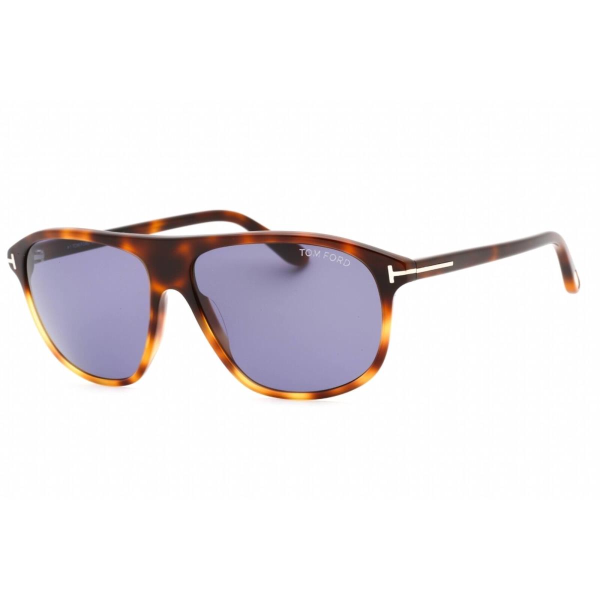 Tom Ford Men`s Sunglasses Havana/other Plastic Pilot Frame Blue Lens FT1027 56V