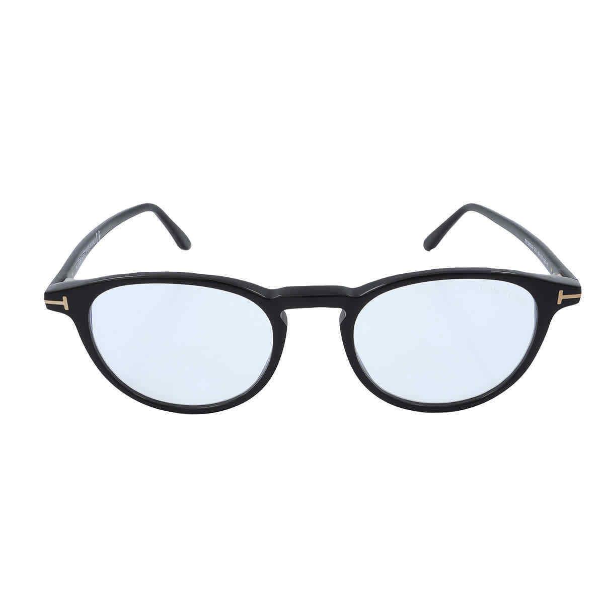 Tom Ford Blue Light Block Oval Unisex Eyeglasses FT5803-B 001 49 FT5803-B 001 49