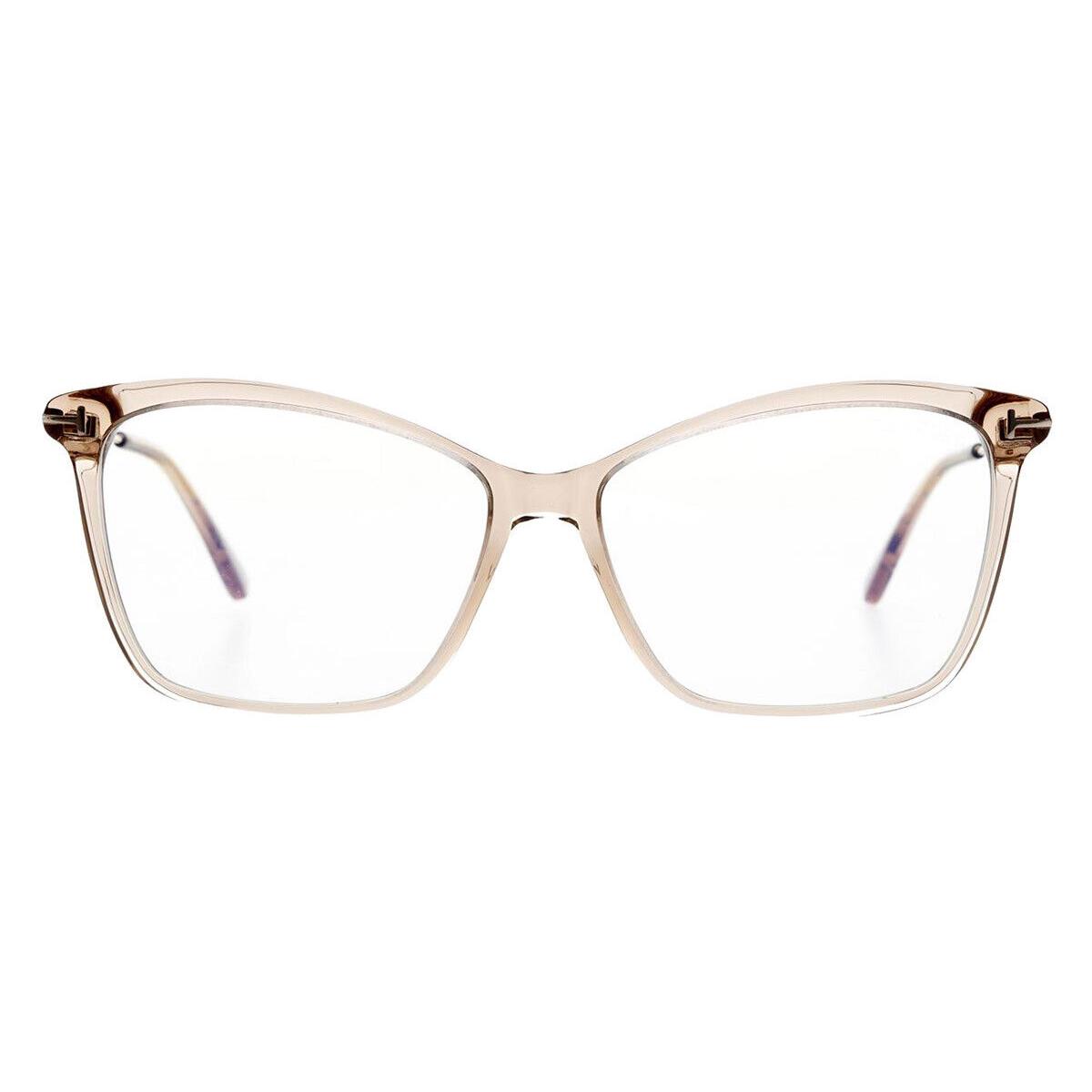 Tom Ford FT5687-F-B Eyeglasses Shiny Rose Champagne Shiny Rose Gold Blue 56mm