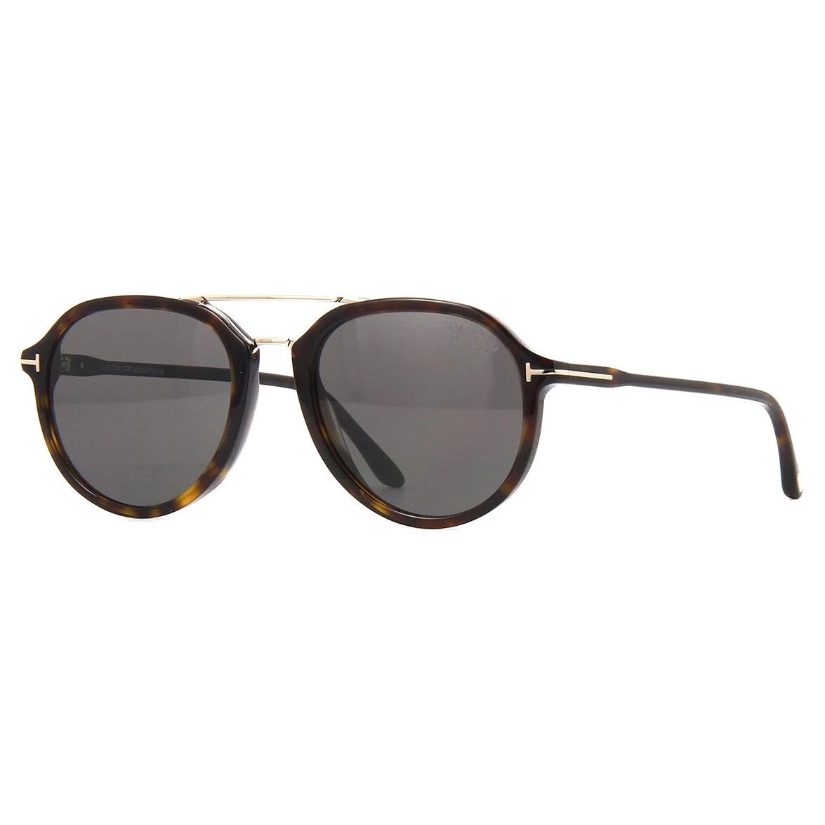 Tom Ford Rupert FT0674 52D Sunglasses Dark Havana Frame Polarized Lenses 55mm