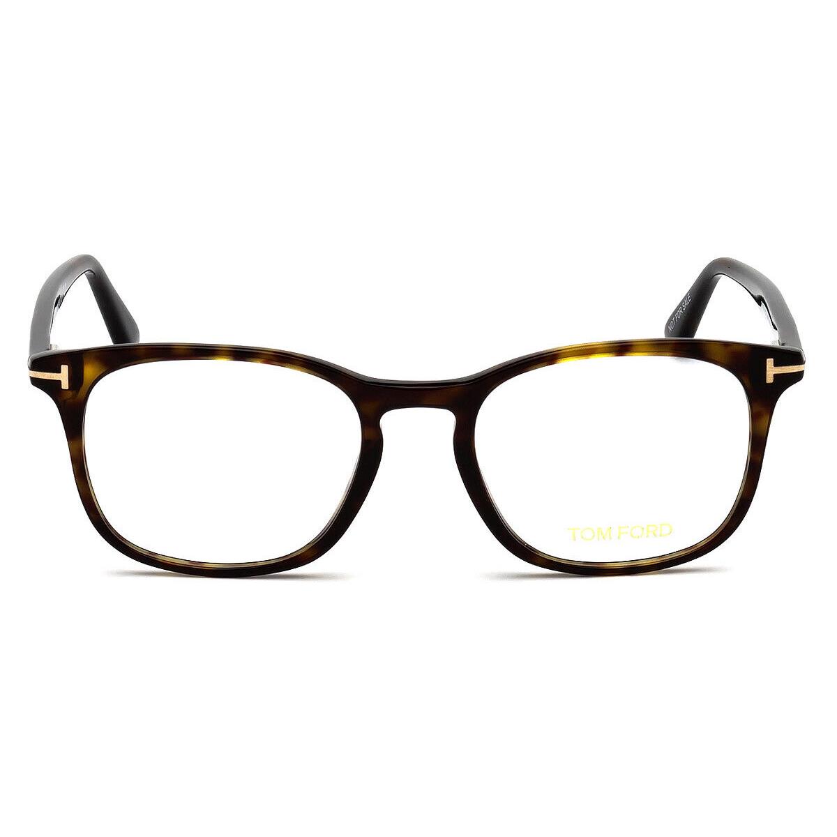 Tom Ford FT5505 Eyeglasses Shiny Classic Dark Havana Rose Gold T Logo 52mm