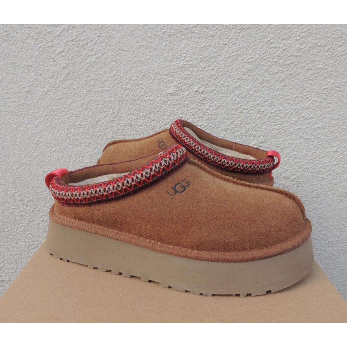 Ugg Tazz Chestnut Suede Platform Slippers Shoes Women US 10/ Eur 41