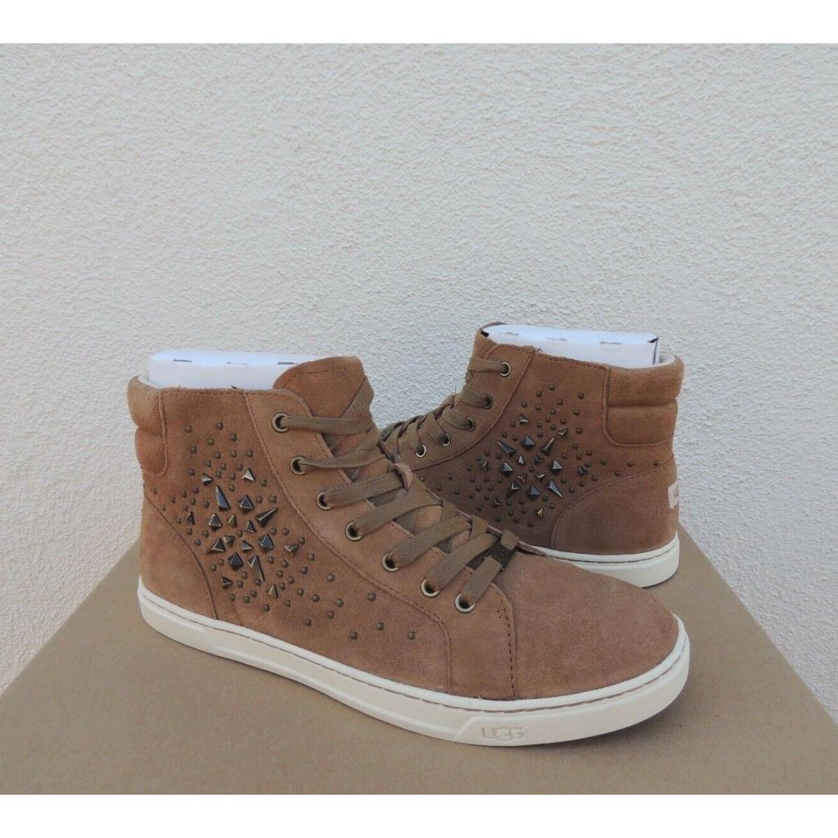 Ugg Gradie Deco Studs Chestnut Suede Sneaker Ankle Boots US 7/ Eur 38