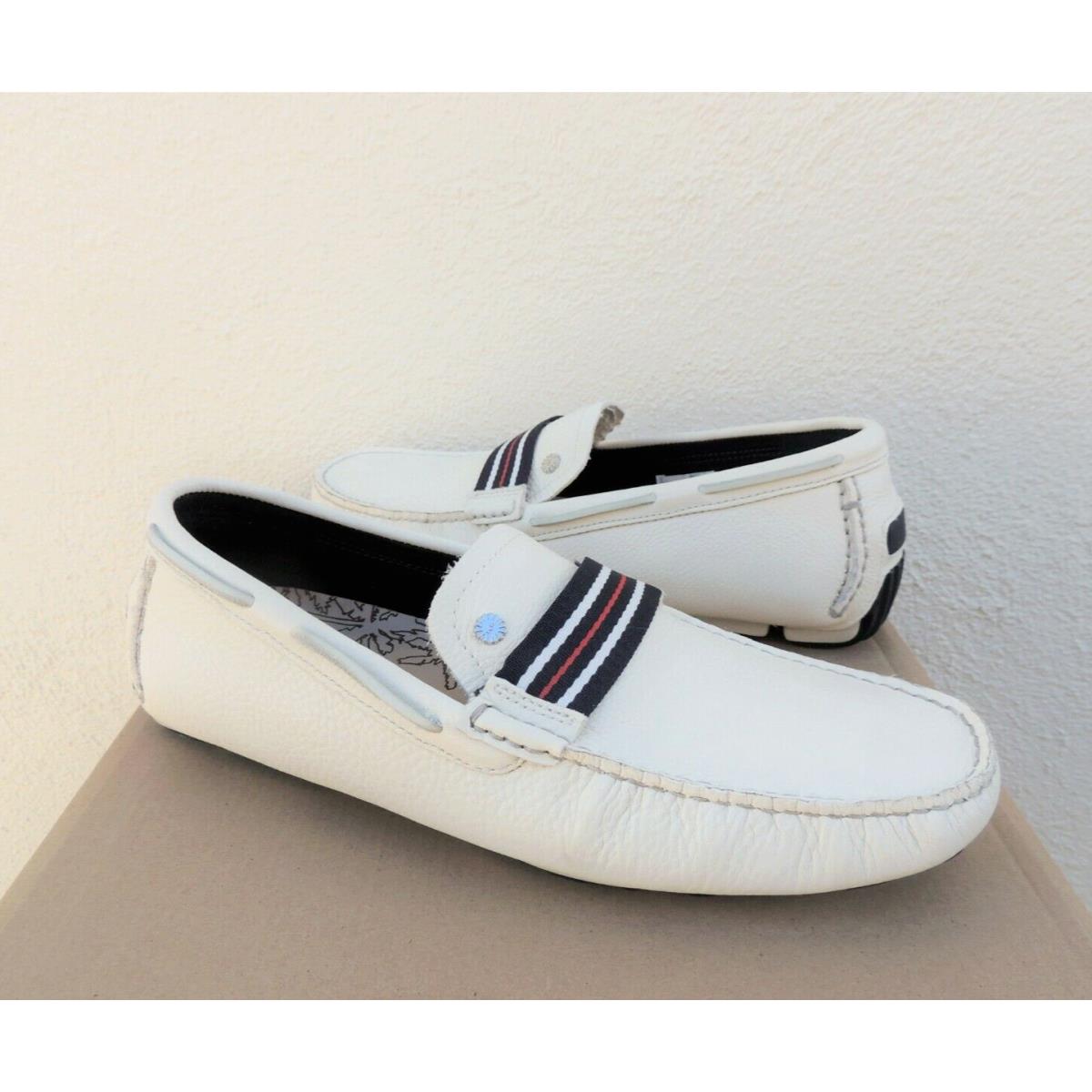 Ugg Bel Air Woven Slip-on White Leather Driving Loafers US 9.5/ Eur 42.5