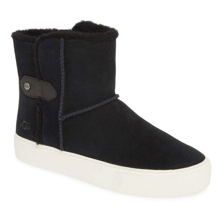 Ugg Womens Priya Plush Uggpure/suede Pull-on Ankle Sneaker Boot US 7.5 Black