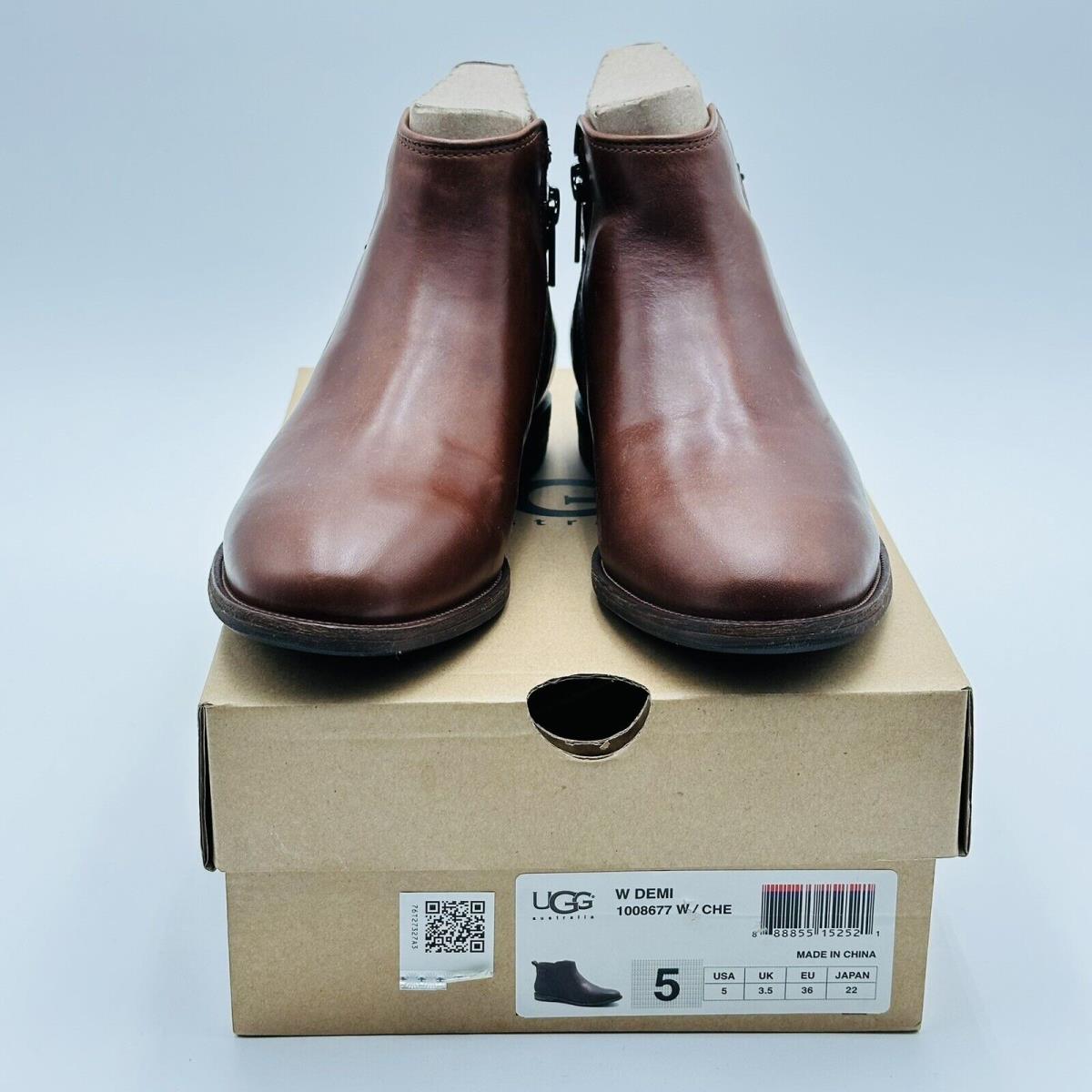 Ugg Demi Chestnut Leather Ankle Buckle Boots Women s Size 5 1008677