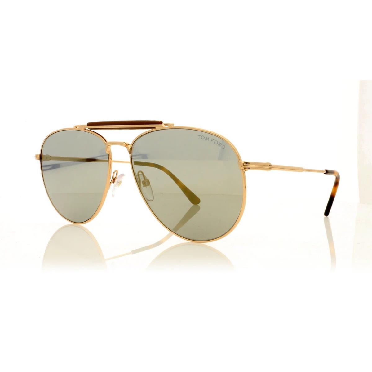 Tom Ford FT0536 536 28C Shiny Rose Gold Smoke Mirror Lens Sunglasses 60mm