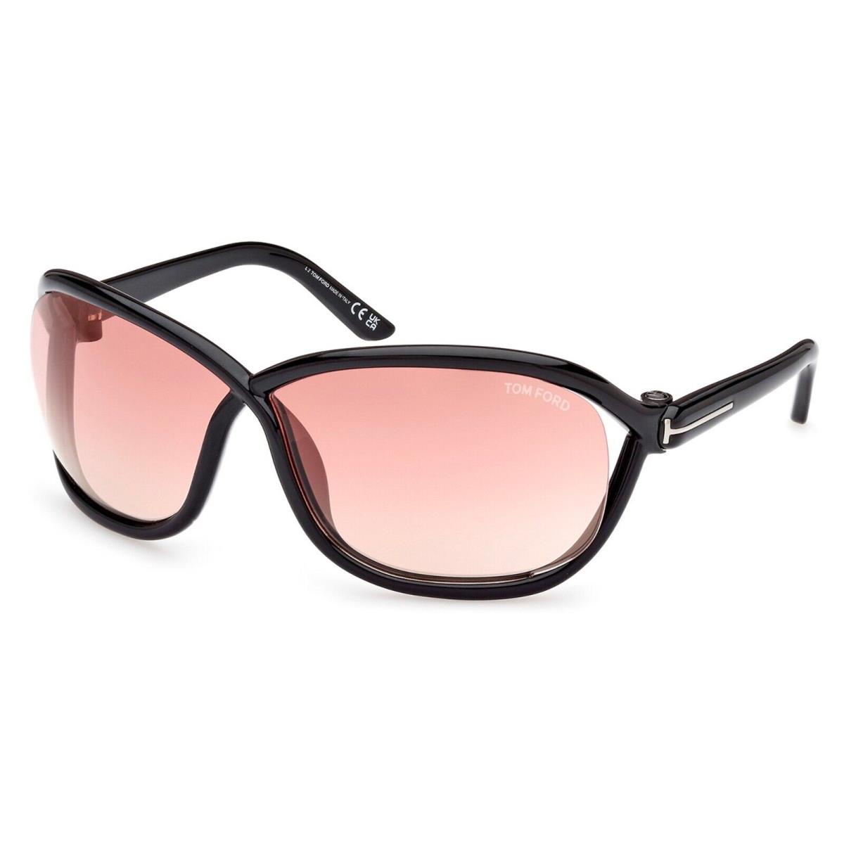 Tom Ford Fernanda FT 1069 Shiny Black/violet Pink Mirrored 01Z Sunglasses