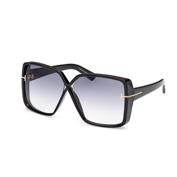 Tom Ford FT1117 Yvonne 01B Shiny Black/smoke Gradient Butterfly Sunglasses