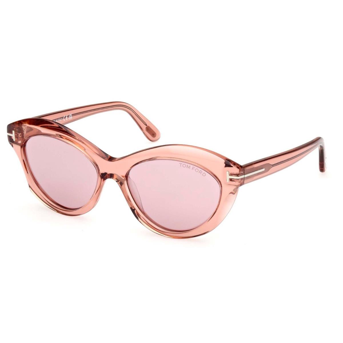 Tom Ford Toni FT 1111 Transparent Shiny Pink/pink 72Z Sunglasses