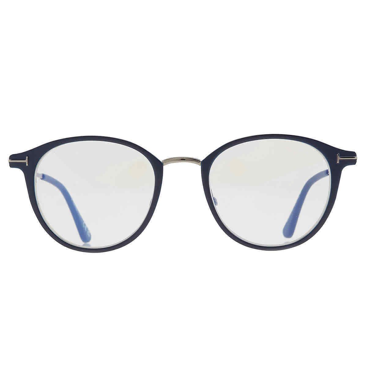 Tom Ford Blue Light Block Oval Unisex Eyeglasses FT5528-B 091 49 FT5528-B 091 49