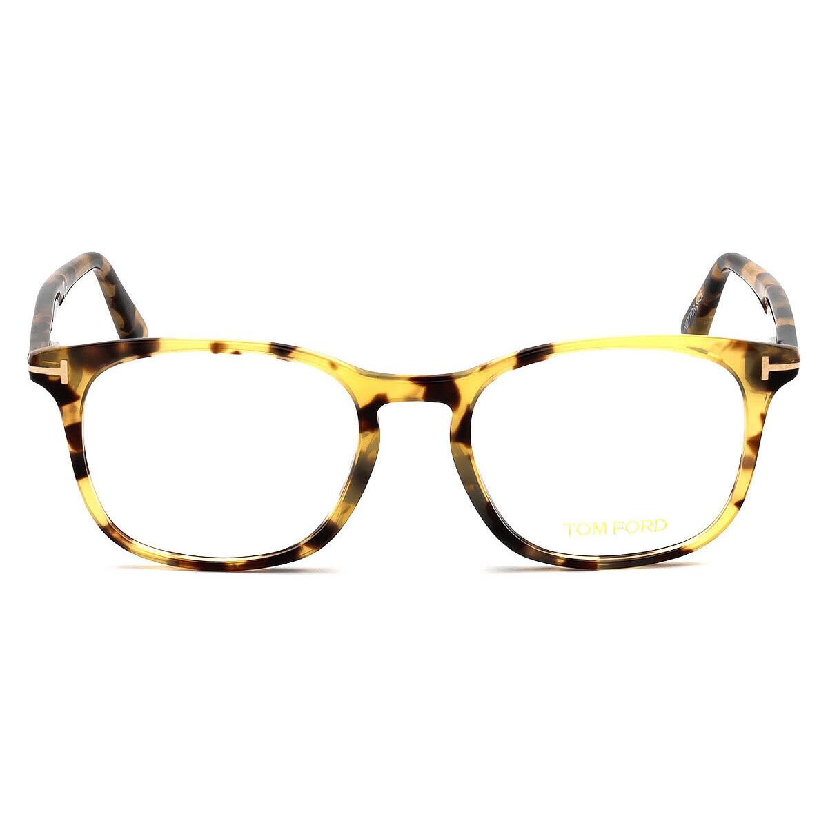 Tom Ford FT5505 Eyeglasses Shiny Blonde Havana Rose Gold T Logo 52mm