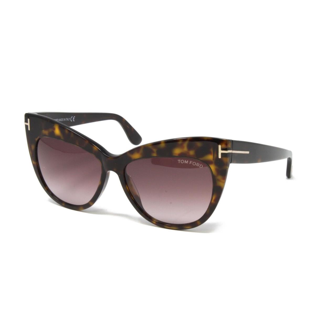 Tom Ford Women`s Cat Eye Sunglasses Nika TF0523S 52F Dark Havana 56mm Brown Lens