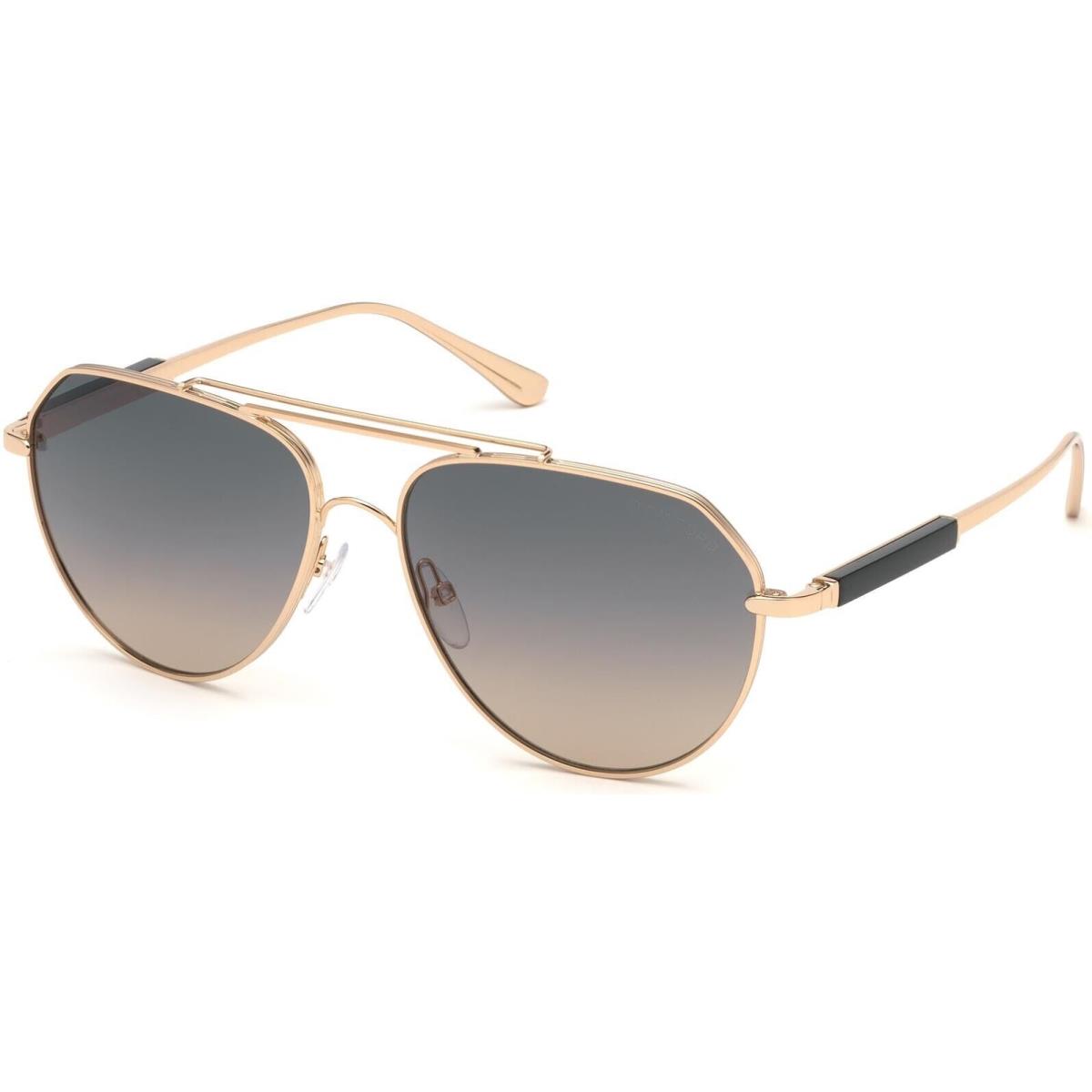 Tom Ford FT 0670/S 28B Andes Gold / Smoke Gray Aviator Sunglasses