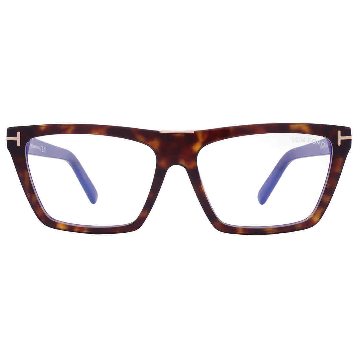 Tom Ford Blue Light Block Browline Ladies Eyeglasses FT5912-B 052 57