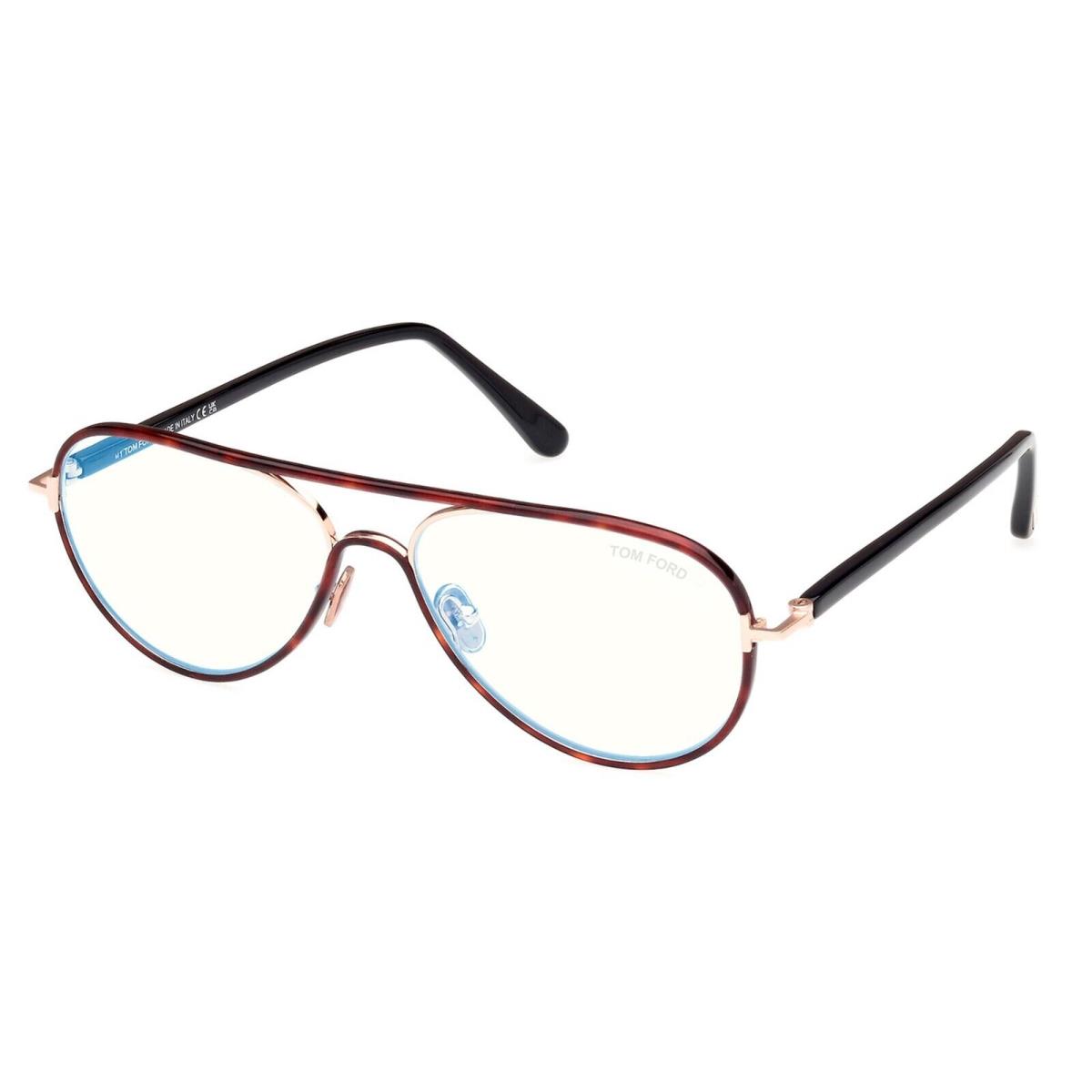 Tom Ford FT5897-B Blue Block Blonde Havana 053 Eyeglasses