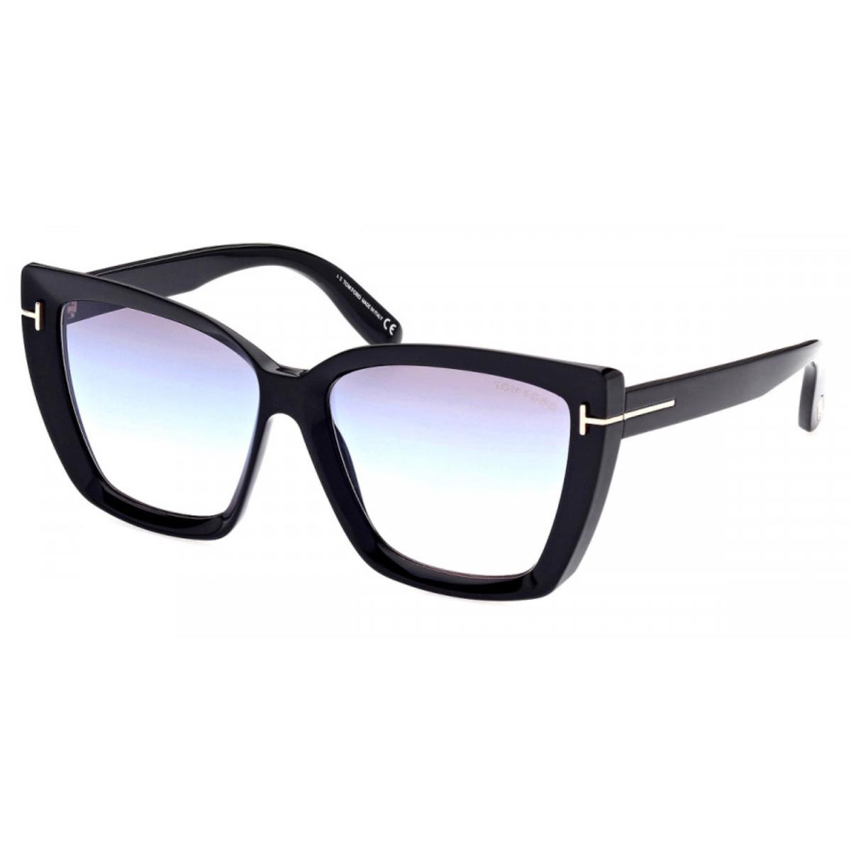 Tom Ford Sven Sunglasses FT0920-01B Shinny Black/ Blue Lens 57mm