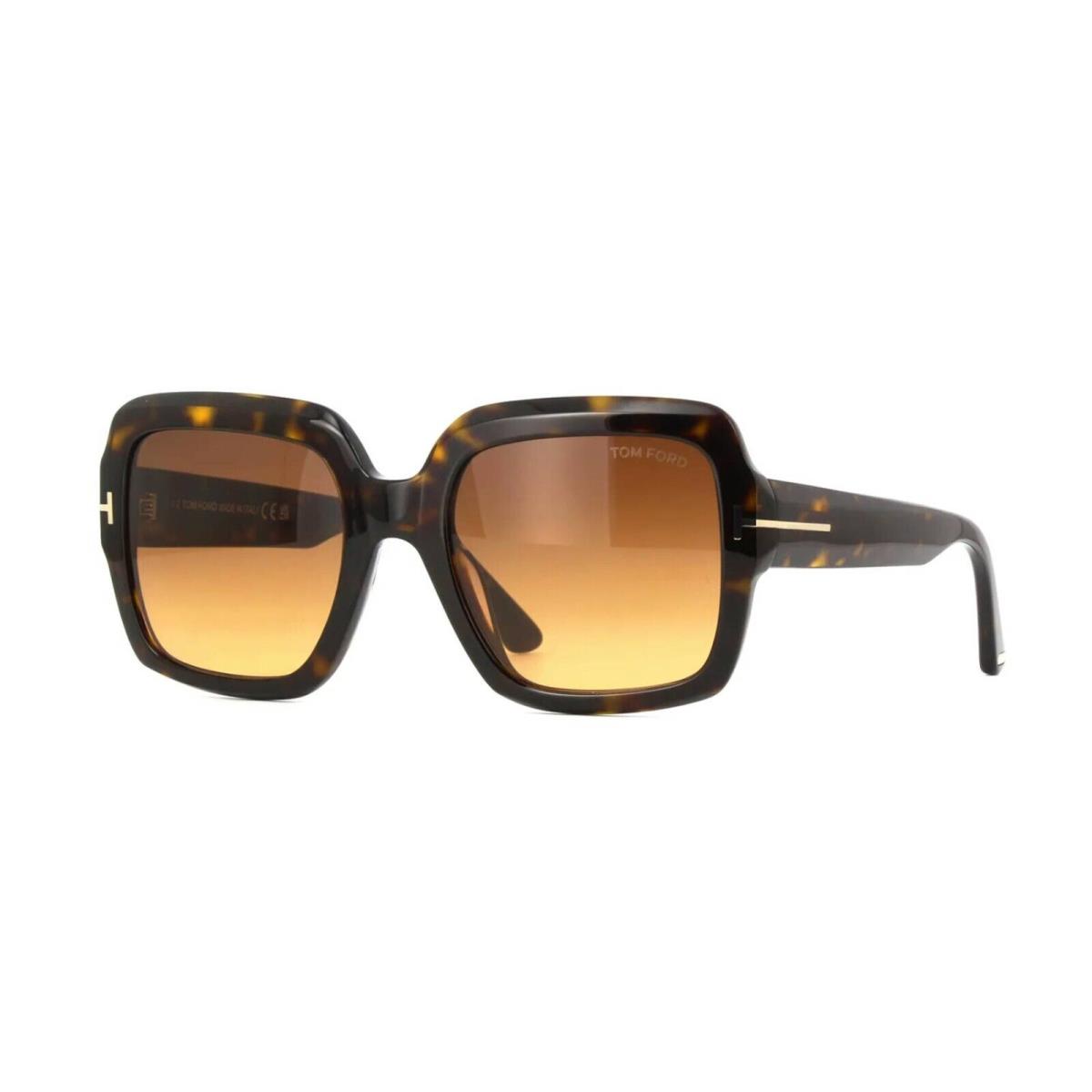 Tom Ford Kaya FT 1082 Dark Havana/brown Shaded 52F Sunglasses