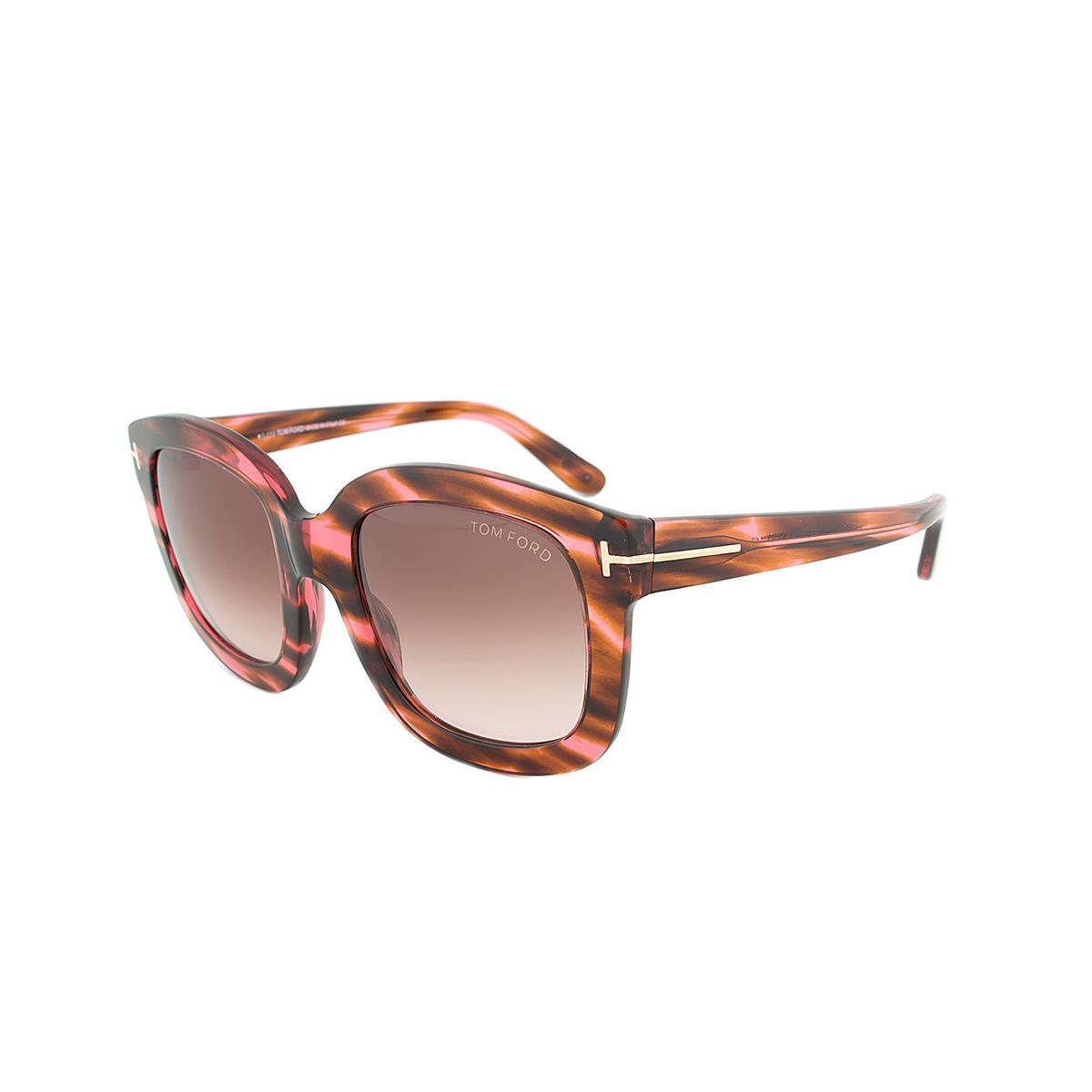 Tom Ford Christophe FT TF279 48Z Square Dark Striped Red Havana Sunglasses - Frame: Striped Red Havana, Lens: Brown