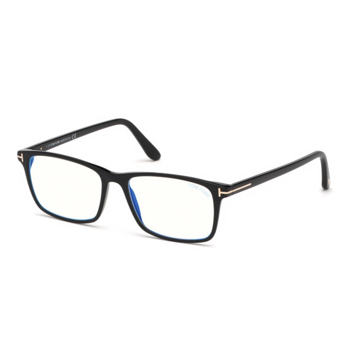 Tom Ford Eyeglasses TF 5584-B 001 56-16 145 Black Frames W/blue Block Lenses