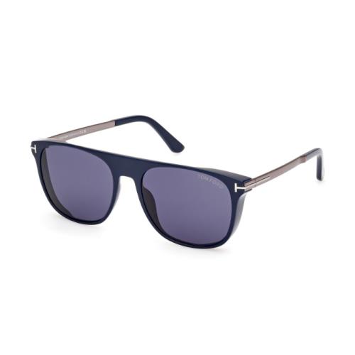 Tom Ford FT1105 Lionel-02 90V Shiny Blue/blue Square Men`s Sunglasses