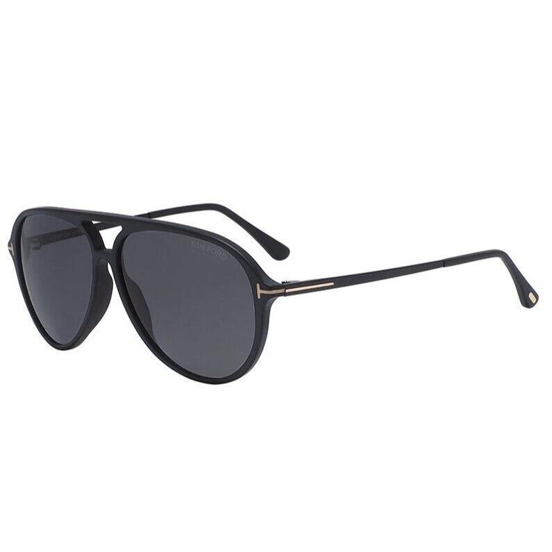 Tom Ford Samson FT 909 02D Sunglasses Matte Black / Grey Polarized Pilot