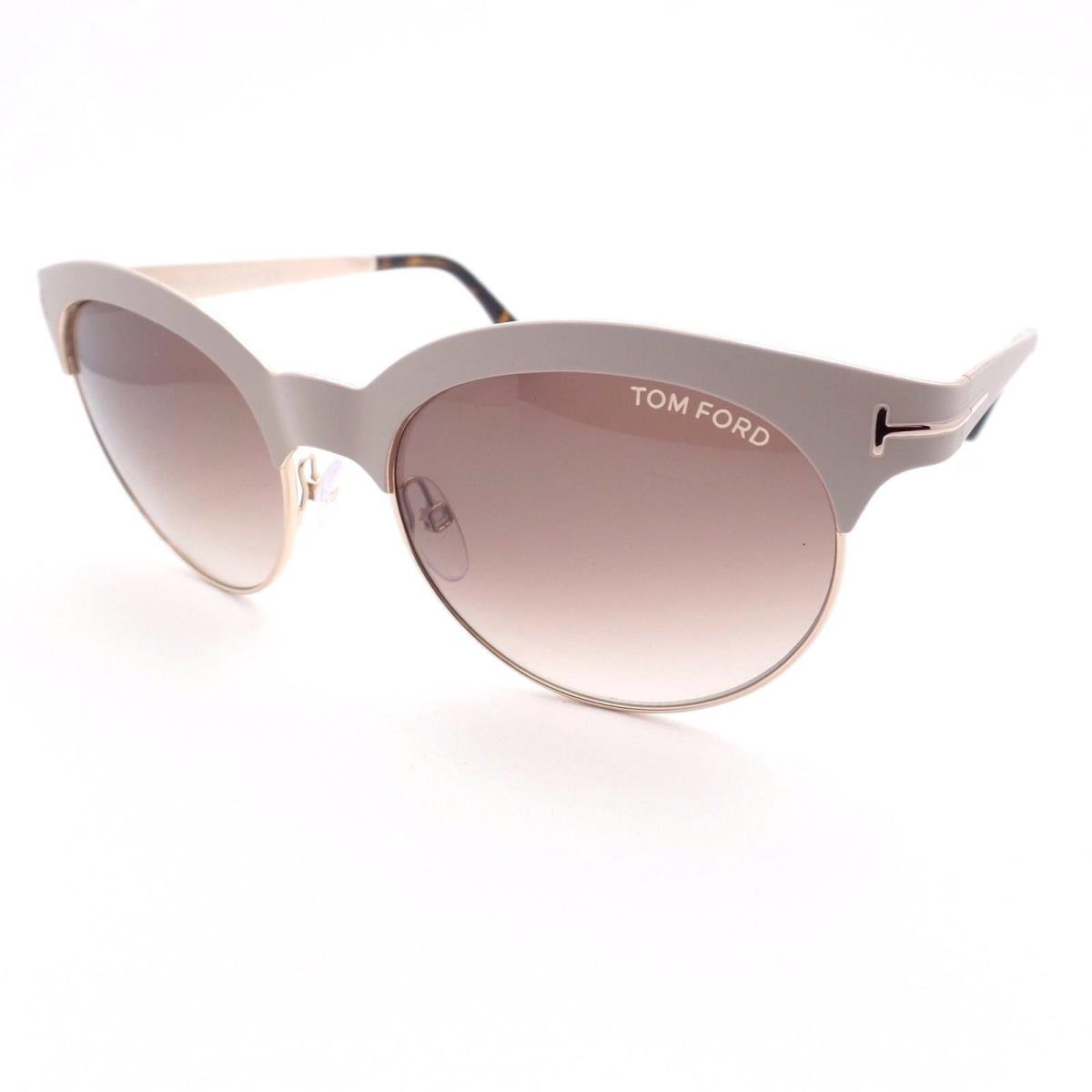 Tom Ford 438 28F Angela Matte Beige Gold Brown Fade Sunglasses