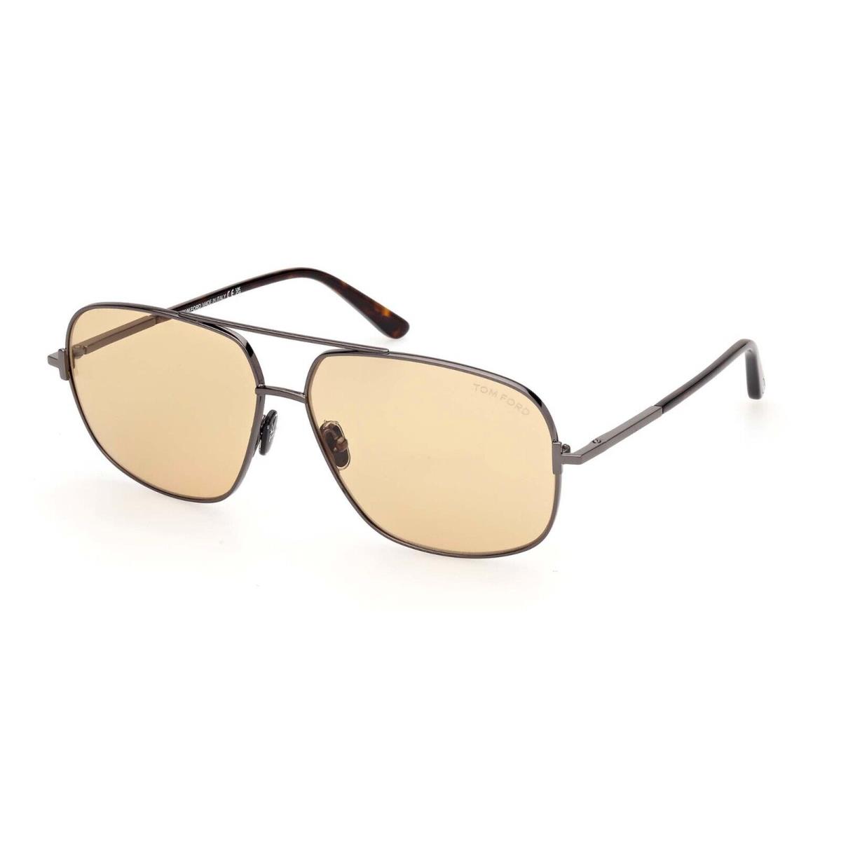 Tom Ford Tex FT 1096 Shiny Ruthenium/brown Photochromic 08E Sunglasses