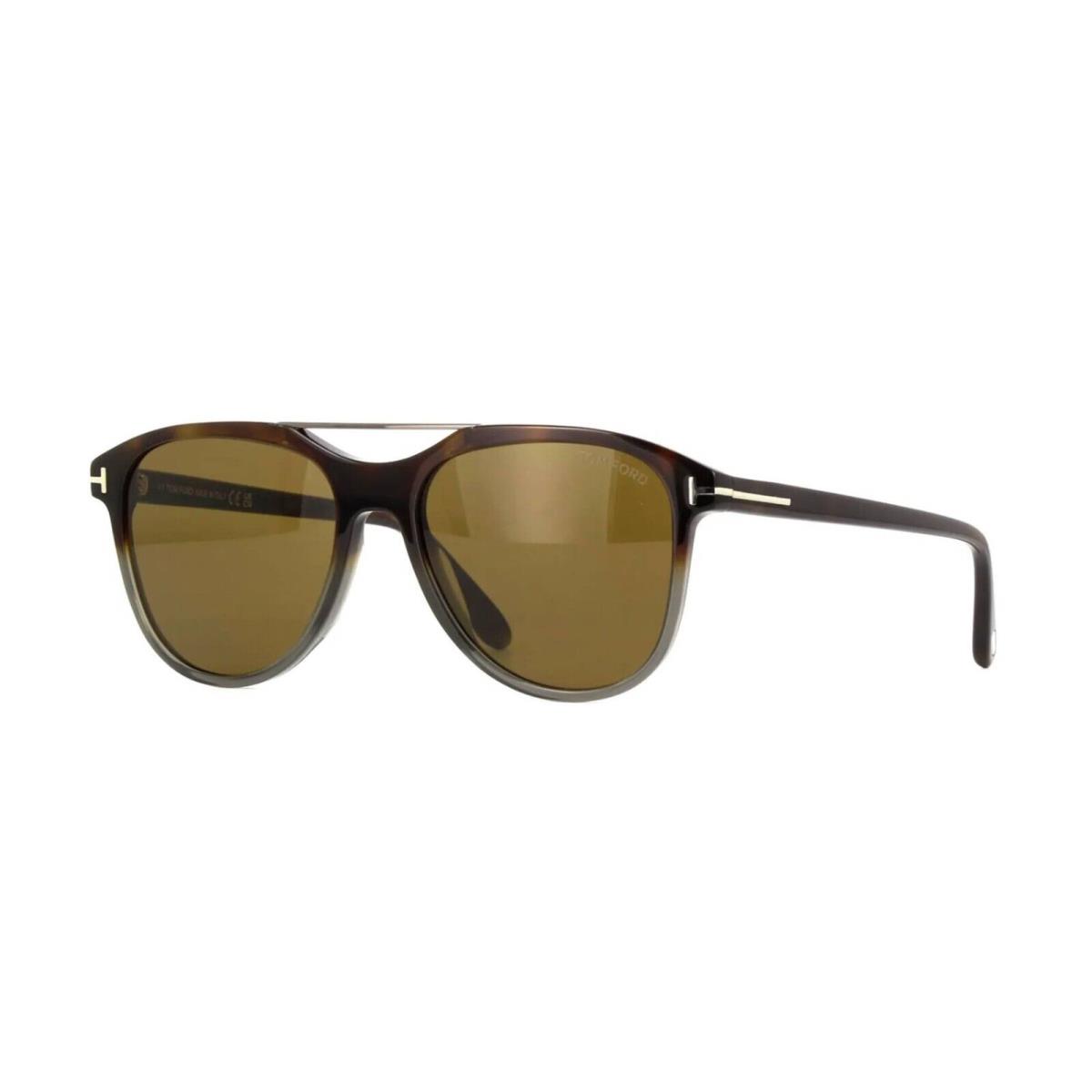 Tom Ford DAMIAN-02 FT 1098 Dark Havana To Grey Crystal/brown 55J Sunglasses