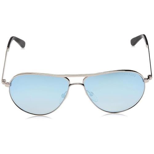 Tom Ford Marko TF144 14X Silver Frame Gradient Light Blue Aviator Sunglasses