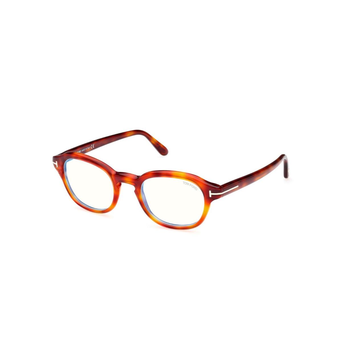 Tom Ford FT5871-B Blue Block Blonde Havana 053 Eyeglasses