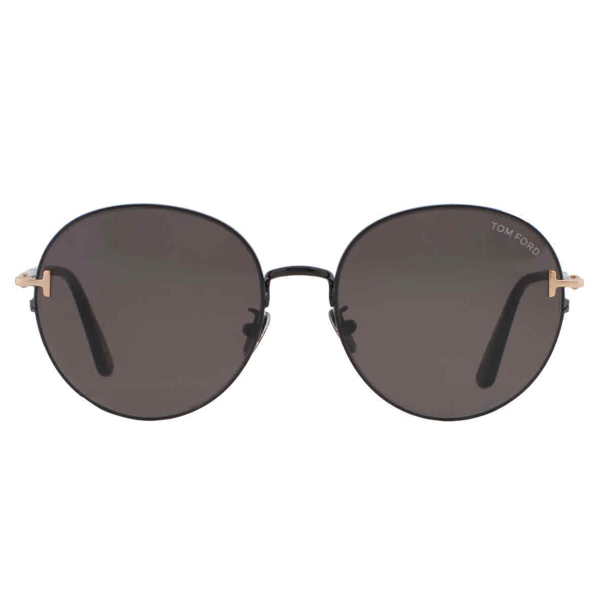 Tom Ford Brown Round Unisex Sunglasses FT0966-K 01A 58 FT0966-K 01A 58