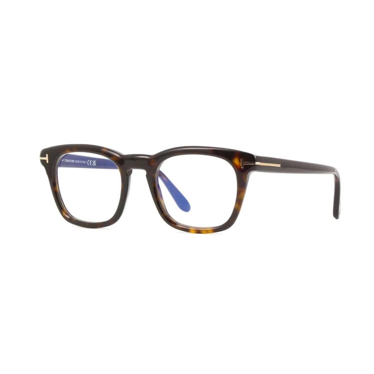 Tom Ford FT5870-B Blue Block Shiny Dark Havana 052 Eyeglasses