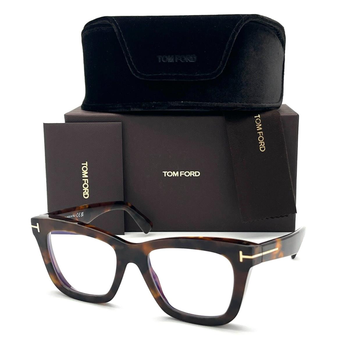 Tom Ford FT5881-B 052 Havana / Blue Block 52mm Eyeglasses TF5881