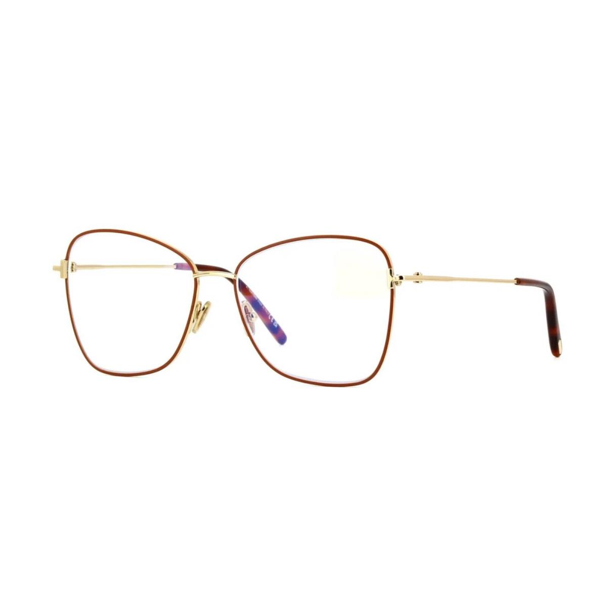 Tom Ford FT5906-B Blue Block Matte Brown and Gold 046 Eyeglasses