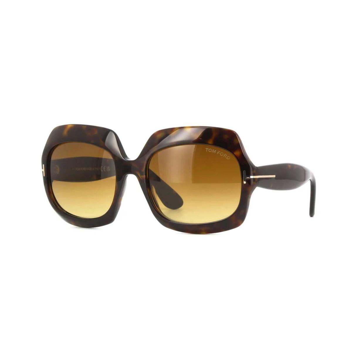 Tom Ford Ren FT1155 Dark Havana/brown Shaded 52F Sunglasses