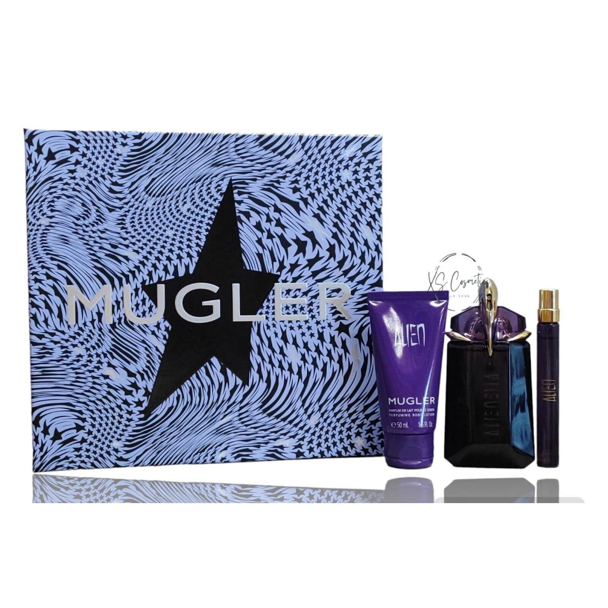 Mugler Alien Set 3 Pcs Eau DE Parfum 60ml +10ml+ Body Lotion 50ml