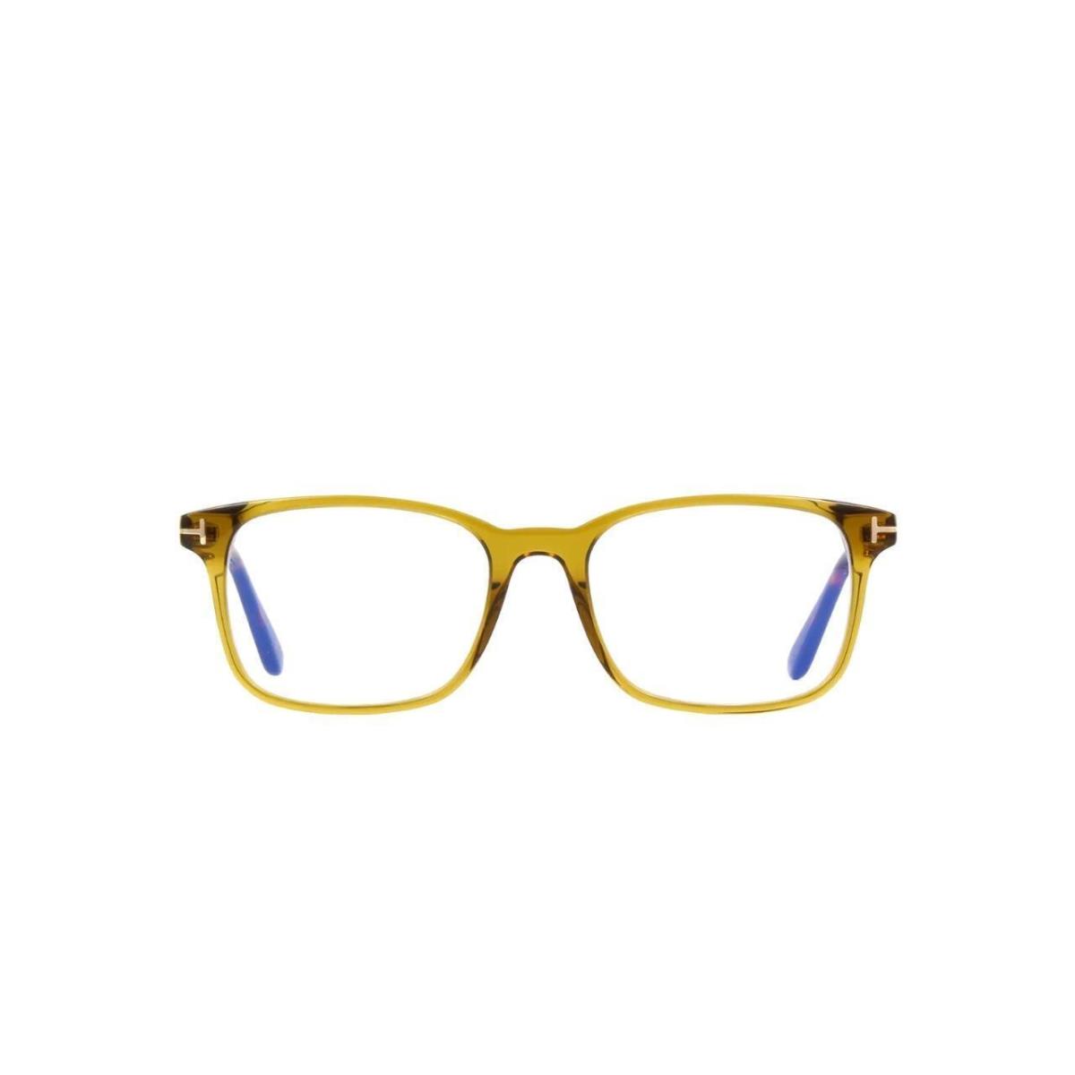 Tom Ford FT5831-B 096 Transparent Green and Havana Brown W/blue Block Lenses