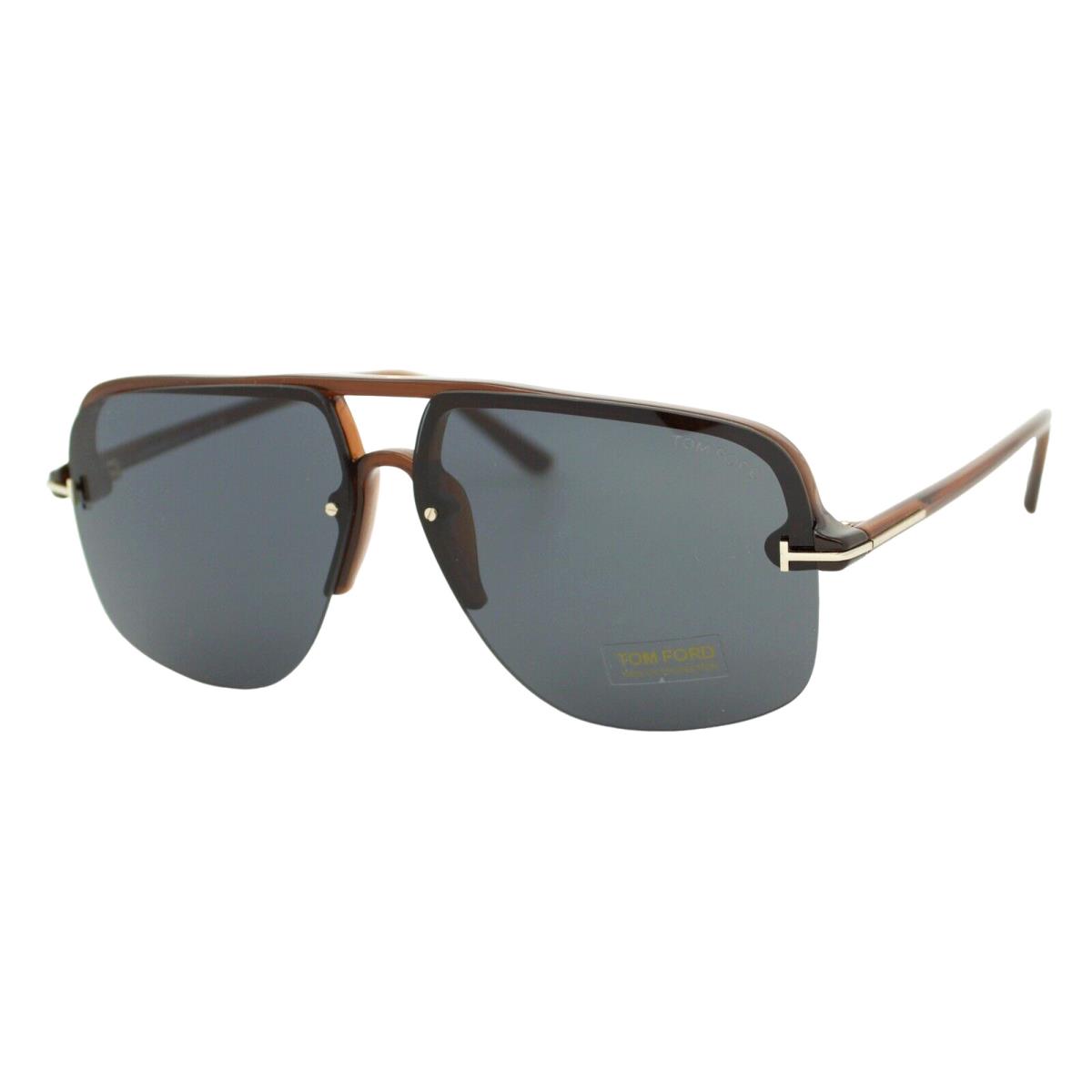 Tom Ford Hugo-02 TF 1003 45V Dark Brown Men`s Bridge Sunglasses 63-11-145 W/case