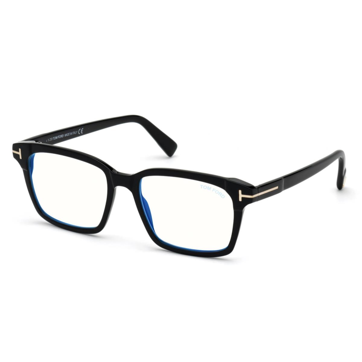 Tom Ford Eyeglasses TF 5661-B 001 51-18 145 Black Frames W/blue Block Lenses