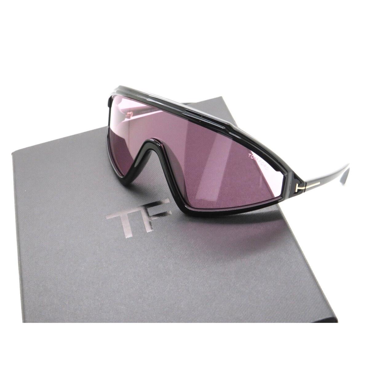 Tom Ford Lorna FT 1121 01E Black/violet Ski Shield Sunglasses