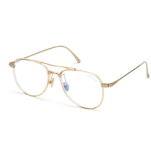 Tom Ford FT5666 B 074 Light Pink/gold Round Women`s Eyeglasses