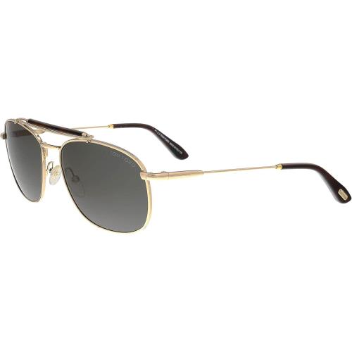 Tom Ford TF339 28N Marlon Sunglasses in Shiny Rose Gold Green Italy