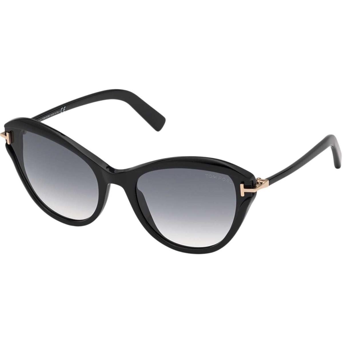 Tom Ford Leigh TP850 01B Cat Eye Black Sunglasses - Made in Italy