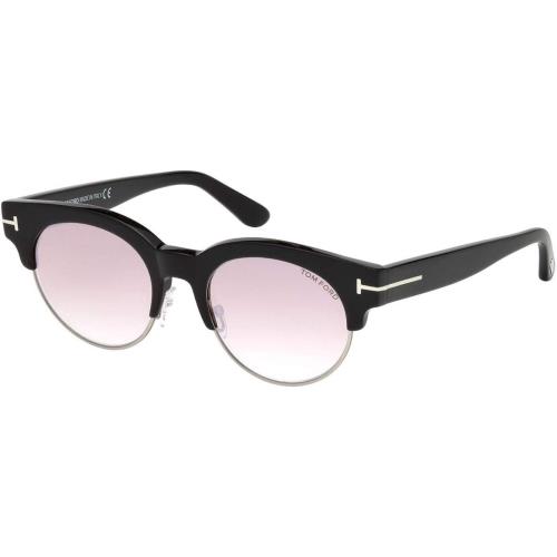 Tom Ford Henri-02 TF598 Sunglasses Black W/violet Mirror 52mm Lens 01Z FT0598